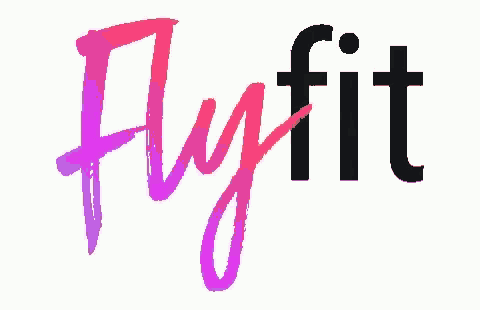 a pink and purple logo for a company called fly fit .