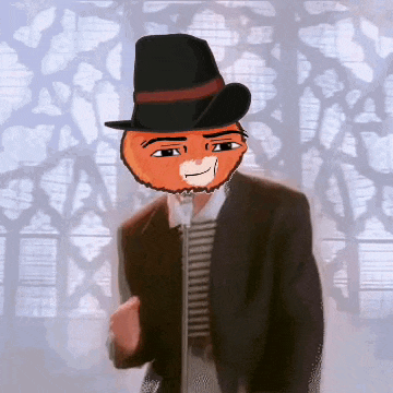 a man wearing a top hat and a suit is smiling