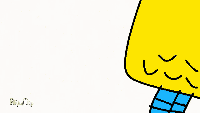 a cartoon drawing of a yellow bird with a blue scarf around its neck .
