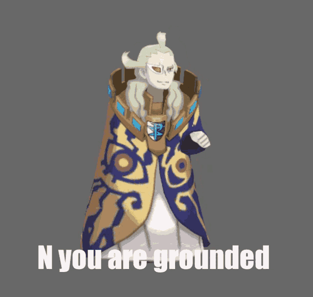 a cartoon character with the words " n you are grounded " below it