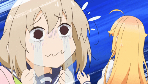 a cartoon of a girl crying with tears running down her face