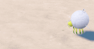 a ball of yarn is pulled by a string