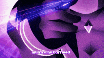 a purple background with the words munira has arrived below it