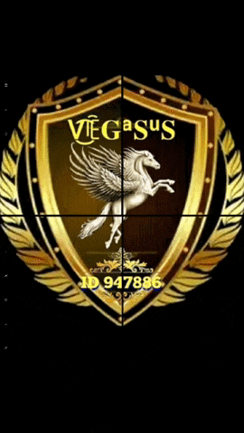 a gold shield with a pegasus on it and the word pegasus on it