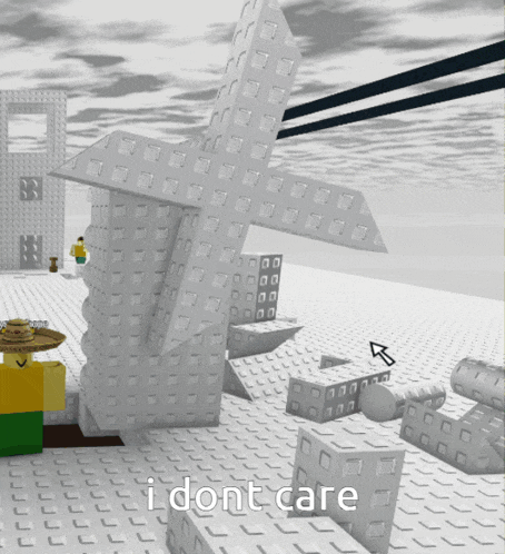 a screenshot of a video game with the words " i dont care " at the bottom