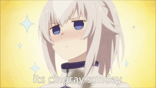 a picture of a girl with the words " it 's cingray sunday " on the bottom