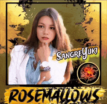 a poster of a woman with the name rosemallows