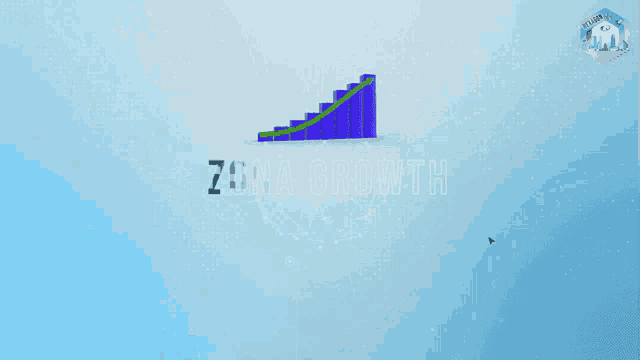 an advertisement for zona growth shows a graph on a blue background