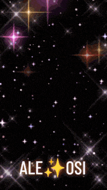 ale osi is written on a black background with purple stars