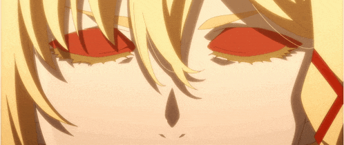 a close up of a person 's face with yellow hair