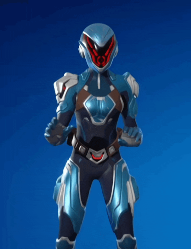 a cartoon character with a blue helmet on
