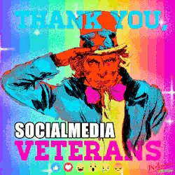 uncle sam saluting with the words thank you social media veterans