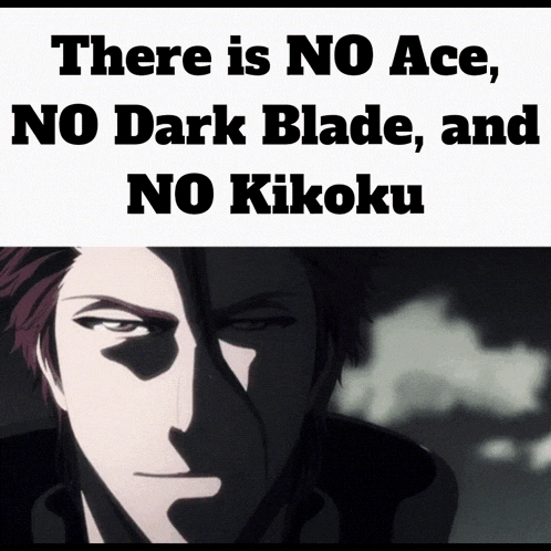 a poster that says there is no ace no dark blade no kikoku