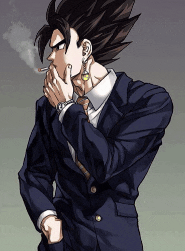 a man in a suit is smoking a cigarette and wearing a watch