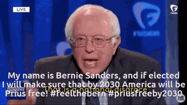 a picture of bernie sanders with the words " my name is bernie sanders " at the top