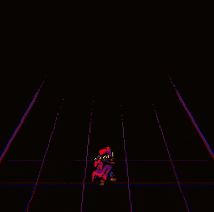 a pixel art of a person standing in front of a lightning bolt