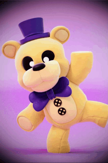 a teddy bear wearing a top hat and bow tie
