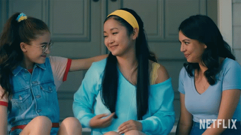 Group Hug Lana Condor GIF - Group Hug Lana Condor To All The Boys GIFs