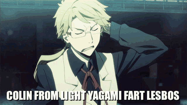 colin from light yagami fart lesbos is written on a picture
