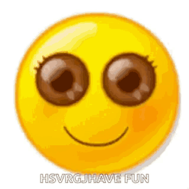 a smiley face with big brown eyes and a smile on it .
