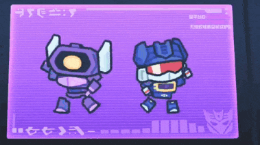 a cartoon drawing of two robots on a screen