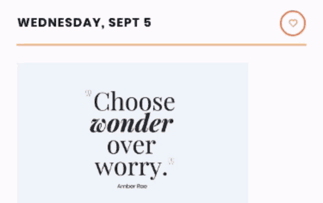 wednesday sept 5 is added to favorites with a quote from amber roe