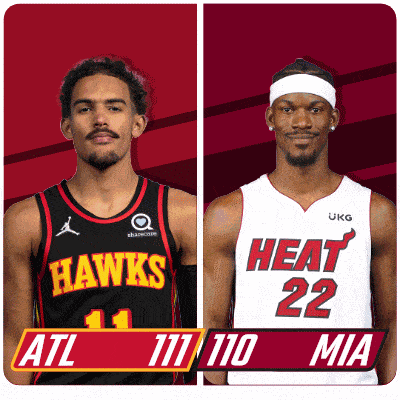 two basketball players from the hawks and heat
