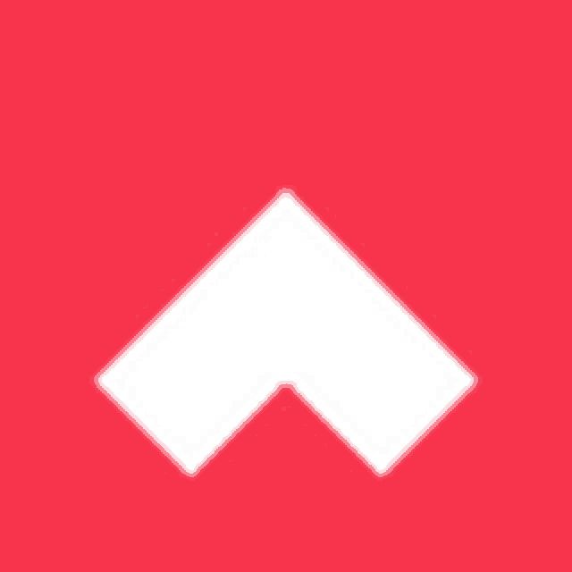 a white arrow pointing up on a red background