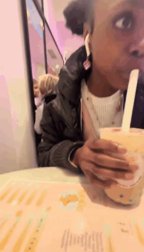 Boba Girl Drinking Boba GIF - Boba Girl Drinking Boba Girl Spitting Out Boba GIFs