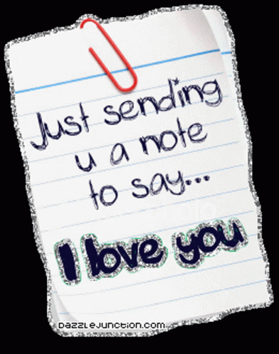 Just Sending You A Note I Love You GIF - Just Sending You A Note I Love You Glitters GIFs
