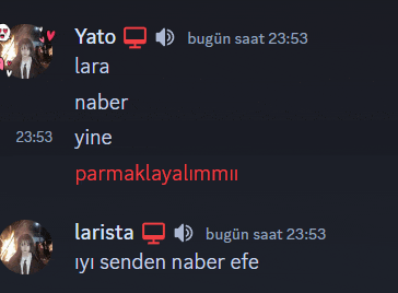 a screenshot of a conversation between yato lara and larista