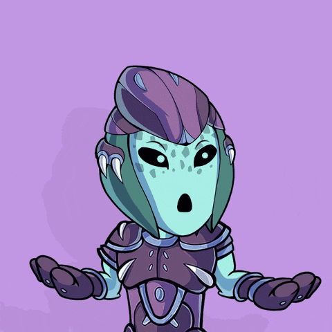 a cartoon drawing of an alien with a purple helmet on a purple background