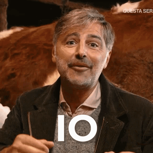 a man with a beard and the word io on his face