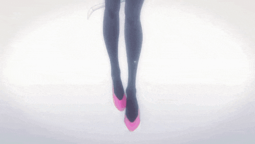 a girl with a cat tail and a cross on her shoulder