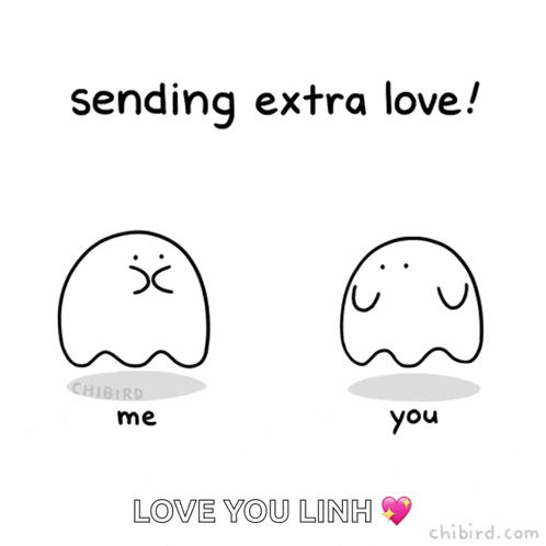 a cartoon of a ghost holding a heart with the words " sending extra love " below it
