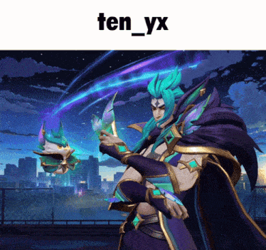 a picture of a man with the name ten_yx on it