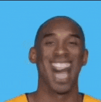 a close up of a man 's face with a yellow shirt on a blue background .
