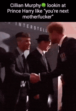 cillian murphy looks at prince harry like " you 're next motherfucking "