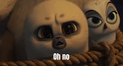 a cartoon cat and owl are tied together with a rope and the words oh no are on the bottom