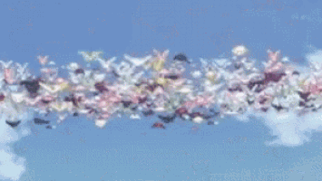 a bunch of underwear floating in the air