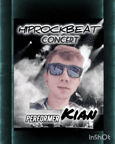 a poster for hiprockbeat concert with a man wearing sunglasses