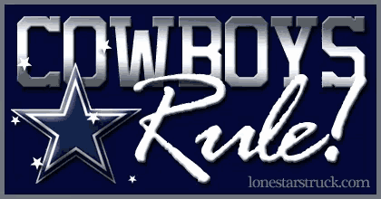 a sign that says cowboys rule with a star