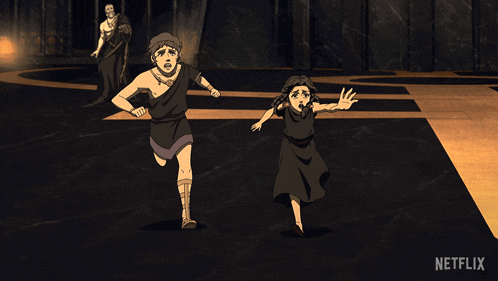 a cartoon of a boy and a girl with a netflix logo in the corner