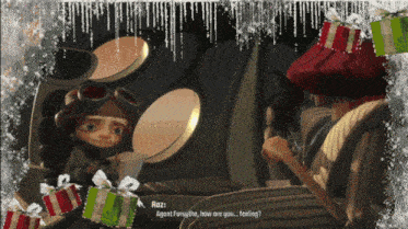 a cartoon character named raze is talking to another character