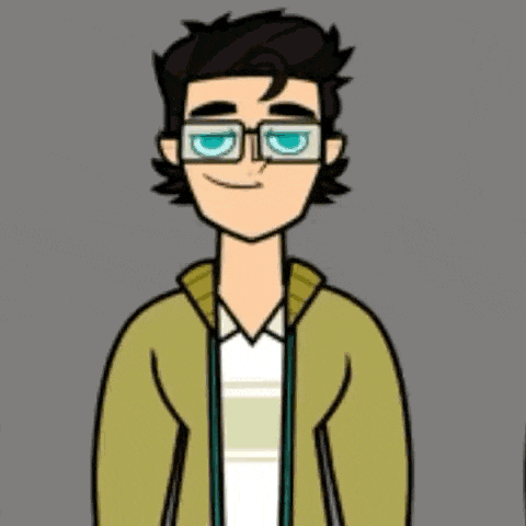 a cartoon of a man wearing glasses and a yellow jacket