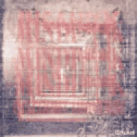 a blurry picture of a person with the word kisaki written in red
