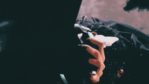 a close up of a person 's face with bubbles coming out of their mouth