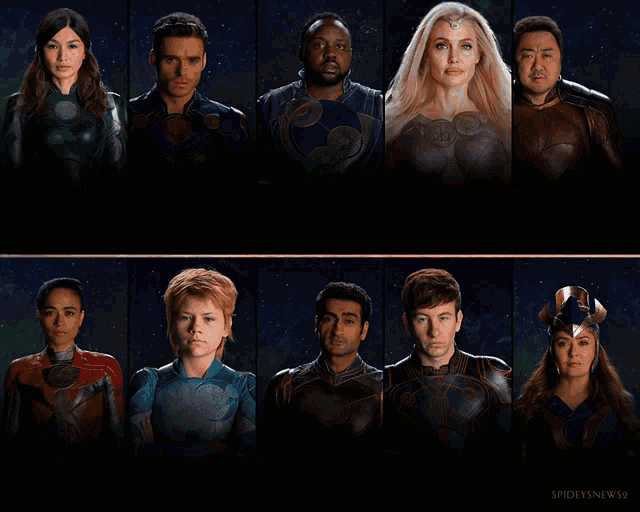 a group of people standing next to each other with the words spideysnews99 on the bottom right