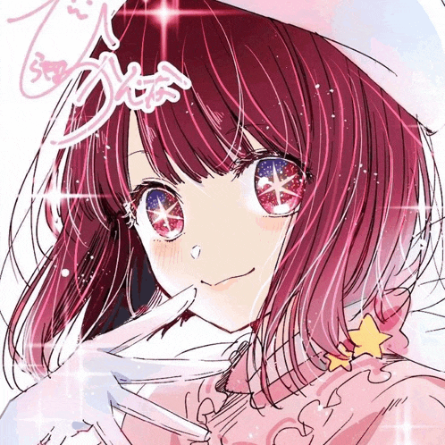 a drawing of a girl with red hair and blue eyes with the letter t on the bottom