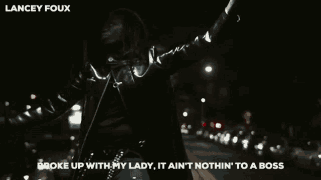 a video of lancey faux says " broke up with my lady it ain t nothin to a boss "